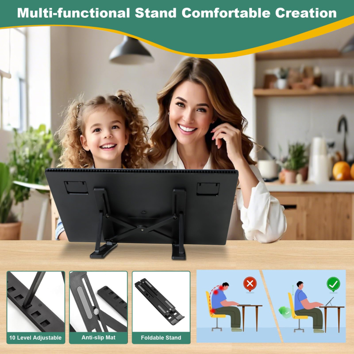 Placa de copiere A4 cu LED Adymel® – Diamond Painting, stand si geanta, negru. [5]