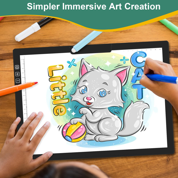 Placa de copiere A4 cu LED Adymel® – Diamond Painting, stand si geanta, negru. [8]