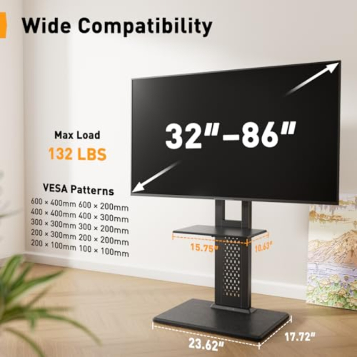 Suport TV Perlegear® 32–86 inch – stand Premium, VESA 600x400, multifunctional. [2]