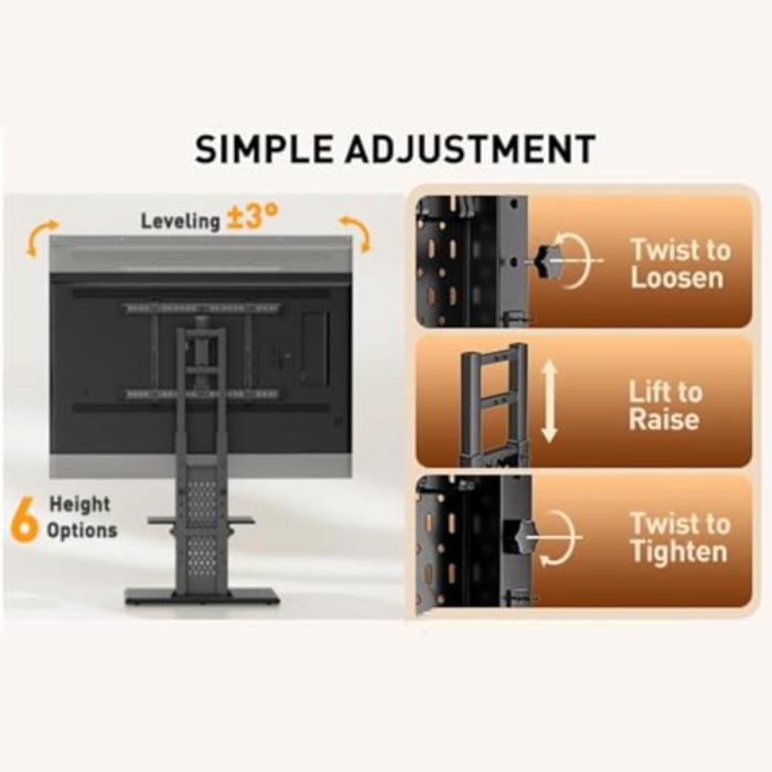 Suport TV Perlegear® 32–86 inch – stand Premium, VESA 600x400, multifunctional. [4]