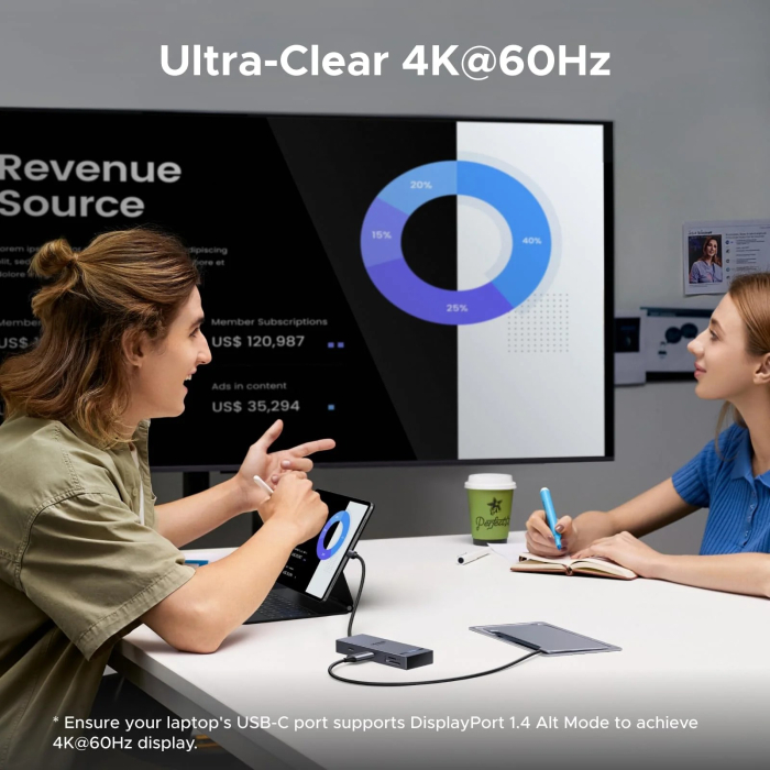 AM289 - Hub USB-C UGREEN Revodok Pro 108, 8 in 1 , HDMI 4K 60Hz, PD 100W, USB 3.2 10Gbps, cititor SD/TF, adaptor docking station pentru laptop MacBook, Windows, Android [7]