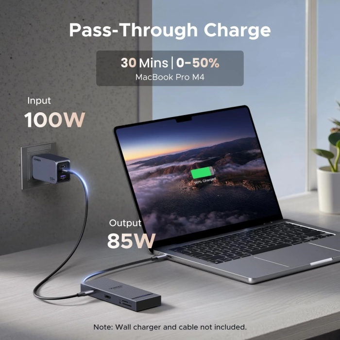 AM289 - Hub USB-C UGREEN Revodok Pro 108, 8 in 1 , HDMI 4K 60Hz, PD 100W, USB 3.2 10Gbps, cititor SD/TF, adaptor docking station pentru laptop MacBook, Windows, Android [6]