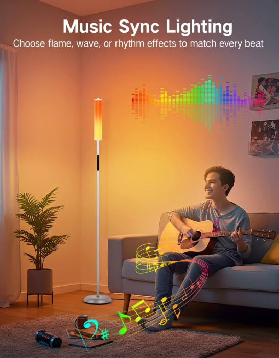 AM312 - Lampadar de podea RGBICW Smart LED, Gri [7]