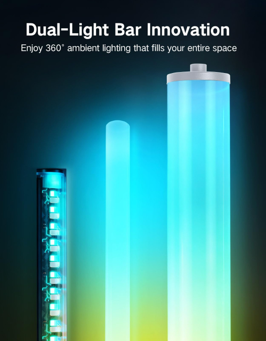 AM312 - Lampadar de podea RGBICW Smart LED, Gri [9]