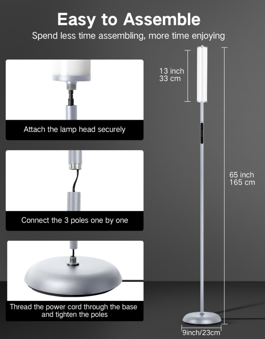 AM312 - Lampadar de podea RGBICW Smart LED, Gri [5]