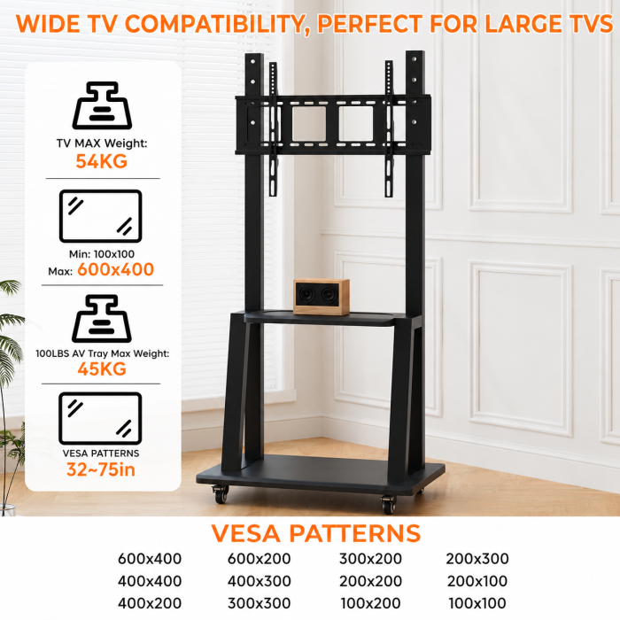 AM318 - Suport TV pentru Televizor 32-75 Inch si 2 comode [6]