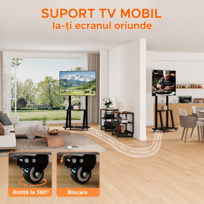 AM318 - Suport TV pentru Televizor 32-75 Inch si 2 comode [5]