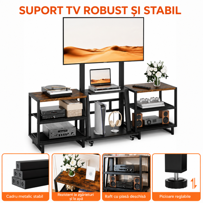 AM318 - Suport TV pentru Televizor 32-75 Inch si 2 comode [2]