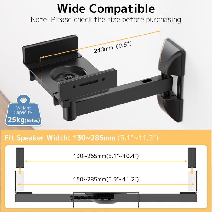 Set 2 x Suporturi universale de perete pentru Boxe Audio [2]