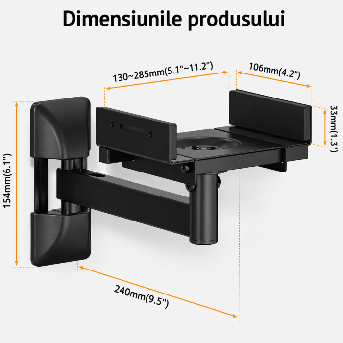 Set 2 x Suporturi universale de perete pentru Boxe Audio [4]