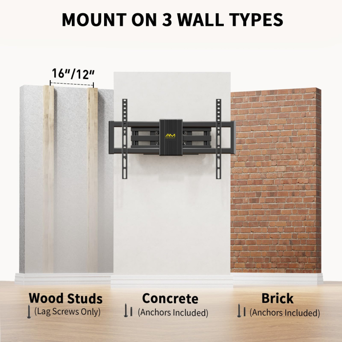 Pachet Suport TV de perete, pentru televizor 37–80 inch, compatibil vesa pana la 600x400, functie inclinare, retractare, rotire si nivelare, montaj rapid cu blocare automata si Prelungitor 3000 W de 5 metri lungime [7]