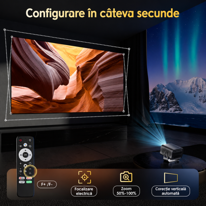 Mini Videoproiector Licentiat Netflix si Youtube ZENTALITY® 1000 ANSI [6]