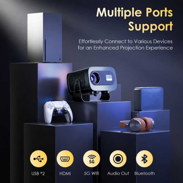 Mini Videoproiector Licentiat Netflix si Youtube ZENTALITY® 1000 ANSI [4]