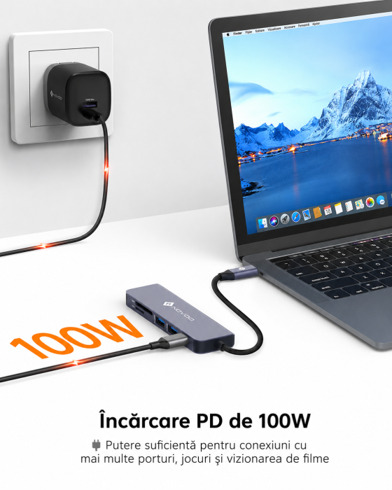 Set Hub USB-C 6-in-1 NOVOO® R6 PD + Hub USB 3.0 [3]
