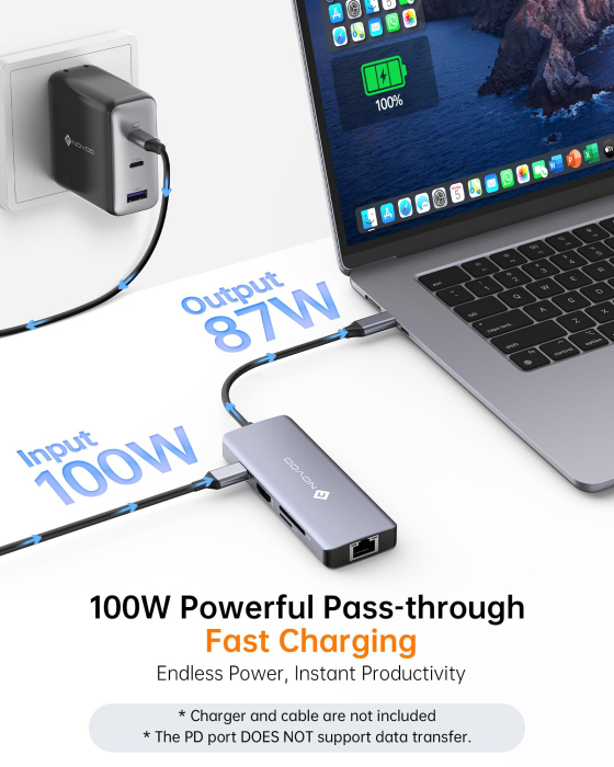 Set Hub USB-C 8-in-1 NOVOO® R8C Pro + Hub USB 3.0 [8]