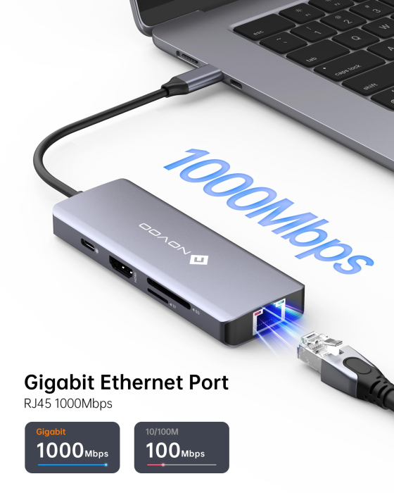 Set Hub USB-C 8-in-1 NOVOO® R8C Pro + Hub USB 3.0 [5]