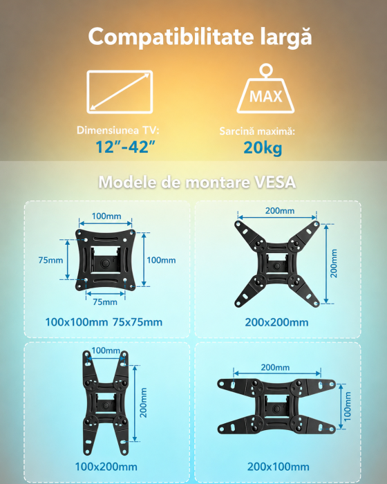 Pachet Suport TV de Perete PERLESMITH® cu Lumina LED + Cutter [2]