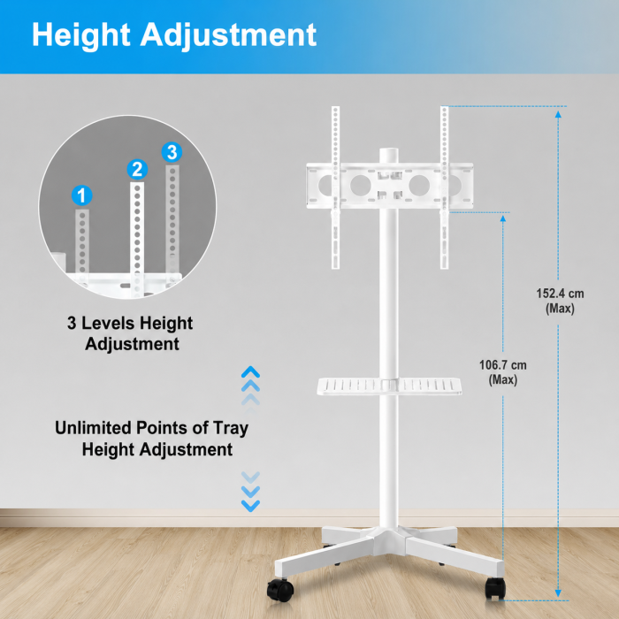 Suport TV pentru televizor 21-60 inch, Alb [3]