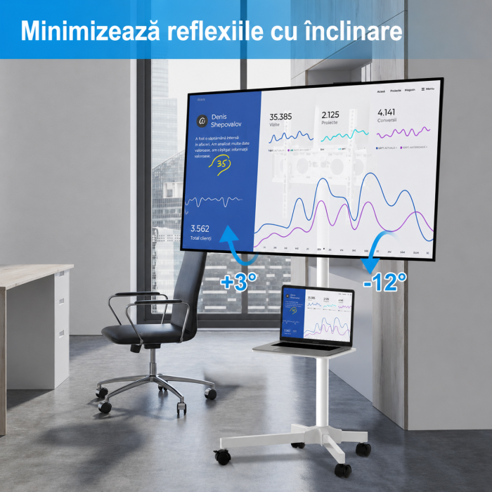 Suport TV pentru televizor 21-60 inch, Alb [6]