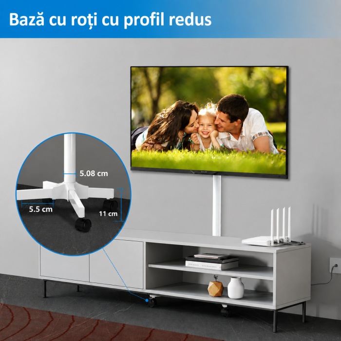 Suport TV pentru televizor 21-60 inch, Alb [4]