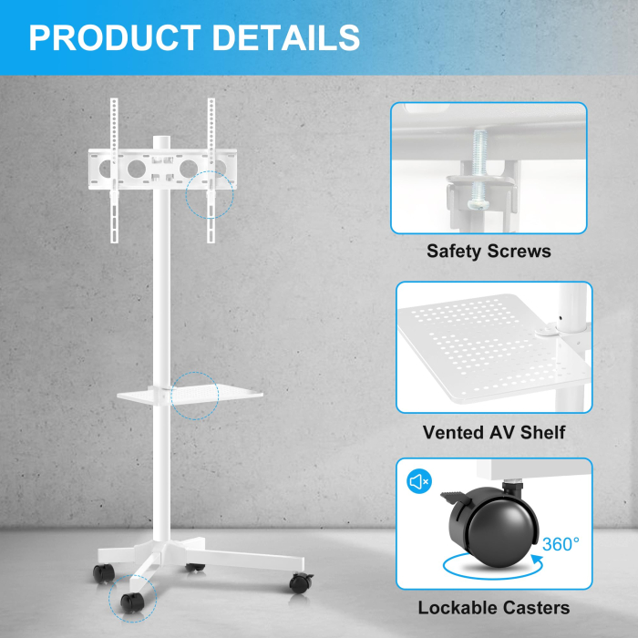 Suport TV pentru televizor 21-60 inch, Alb [5]