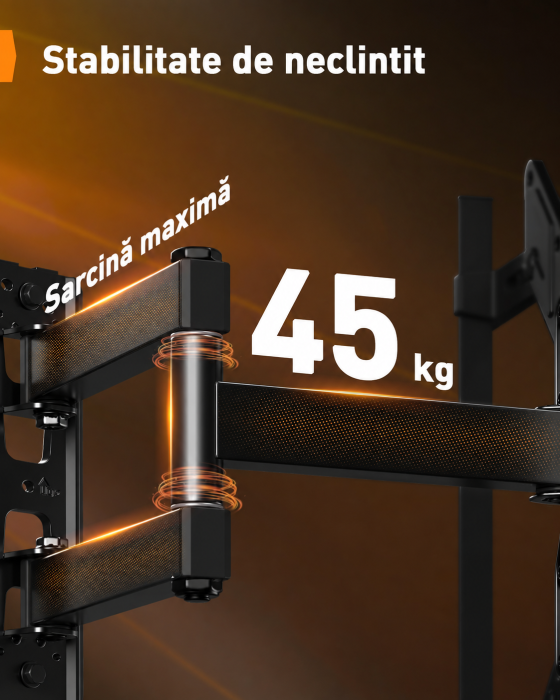 Suport TV 25-65 inch LED RGB, Brat Articulat, VESA 400x400, 45 kg + Cutter [5]