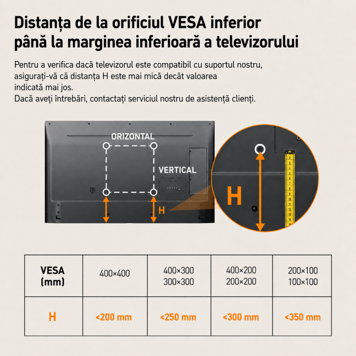 Suport TV Masa 24-60 inch, LED RGB, Rotire ±50°, VESA 400x400, 45 kg + Cutter [3]