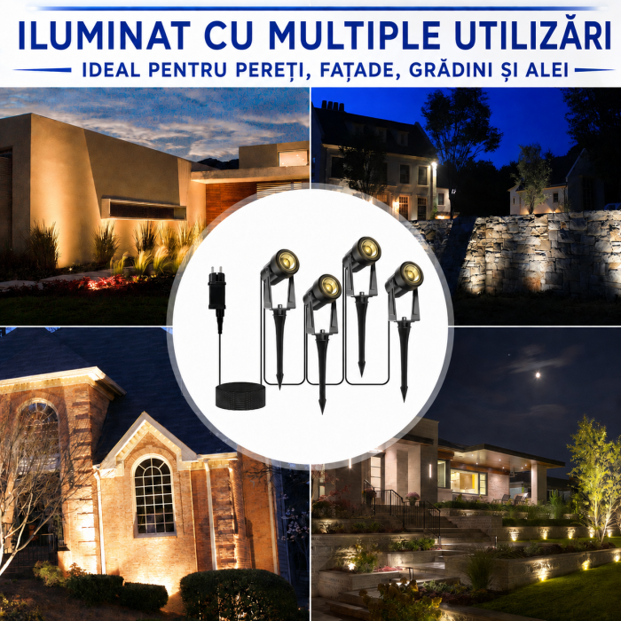 Set 4 lampi LED gradina exterior [6]