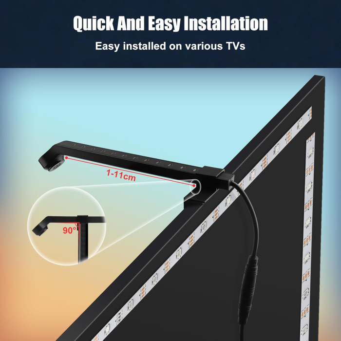 Banda LED TV Smart 4m AR Colour Sync, RGB IC, Sincronizare Muzica, Control Bluetooth si Telecomanda, pentru TV 55–65 inch [5]