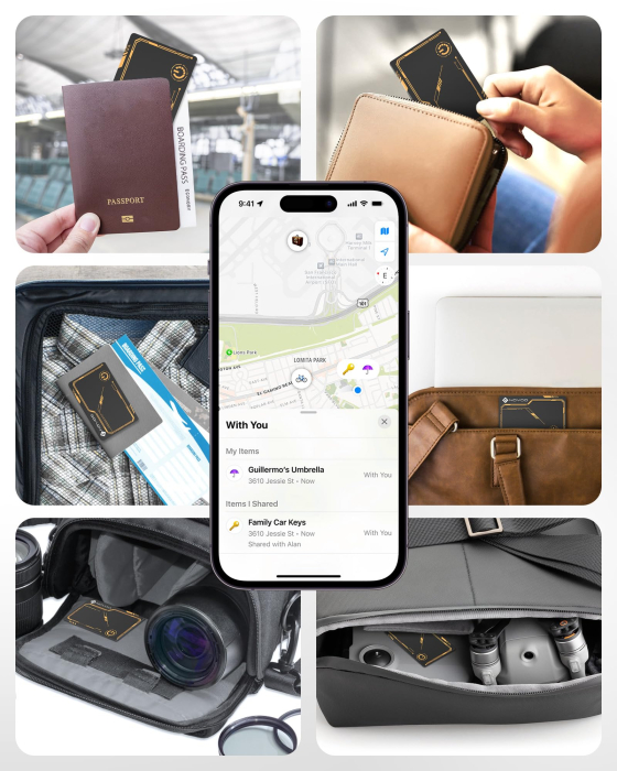 Card Smart Tracker Bluetooth NOVOO Compatibil Apple Find My, Slim 1.6 mm, Baterie 6 Ani, IP68, 80 dB, urmaritor anti-pierder Portofel, Bagaje, Haine, Copii (iOS only) [8]