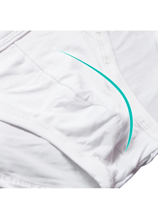 Chiloti barbati 3XL cu talie inalta AdyMel®, set 2 buc, modelatori confort plus, bumbac 60% si poliester 40%, pentru supraponderali, sustinere lombara, protectie spate, albi [4]