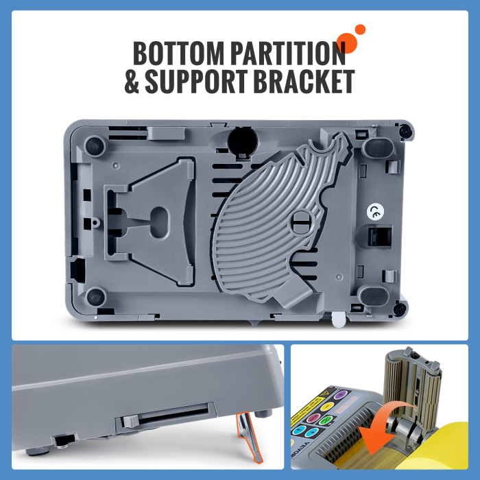 Dispenser automat cutter electric Vevor®, banda adeziva, banda satin, banda hartie, banda scotch, capacitate de taiere duala, setari de lungime personalizabile, priza eu, afisaj digital, mod automat si manual, cutter banda profesional [10]