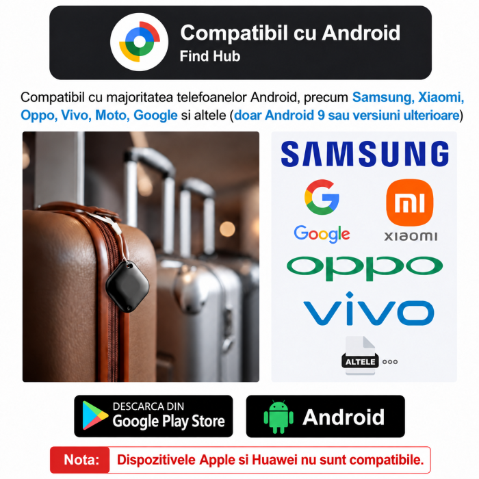Set 4 Smart Tag Android, Tracker Bluetooth Google Find Hub, IP67 [6]