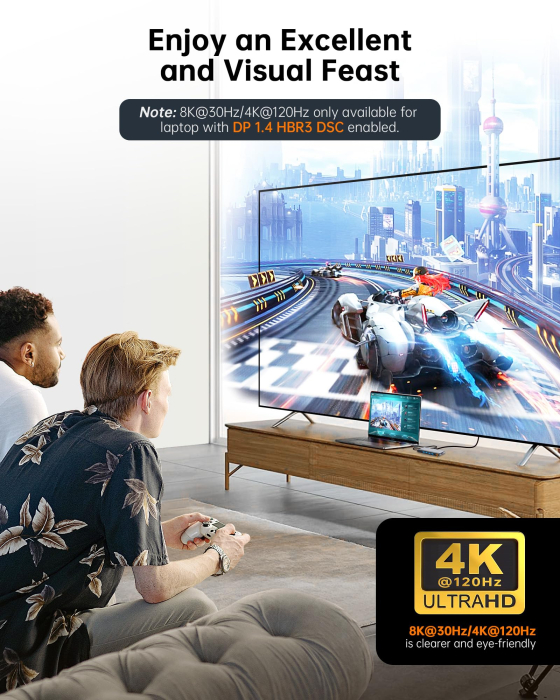 Docking Station USB-C NOVOO® RM14F, Adaptor hub 14 in 1, Quad Display 8K DP + Dual 4K HDMI, VGA, 5x USB 3.1, PD 100W, Ethernet Gigabit, SD/TF, Audio 3.5mm, Thunderbolt 3/4 Compatibil Laptop, MacBook, Windows [7]