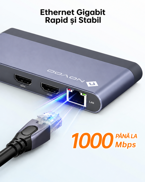 Docking Station USB-C 8-in-1, Dual HDMI 4K, USB 3.2, PD 100W [4]