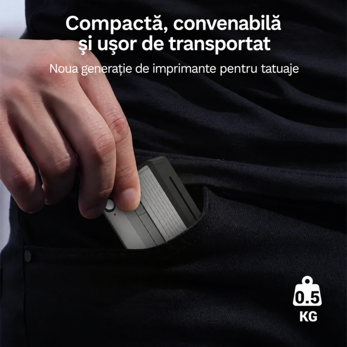 AM286 - Imprimanta Termica 2 in 1 Tatuaje + A4, Bluetooth, Fara Cerneala, Autonomie 300 Pagini, Usb, Portabila, Compatibila iOS Android Laptop [6]