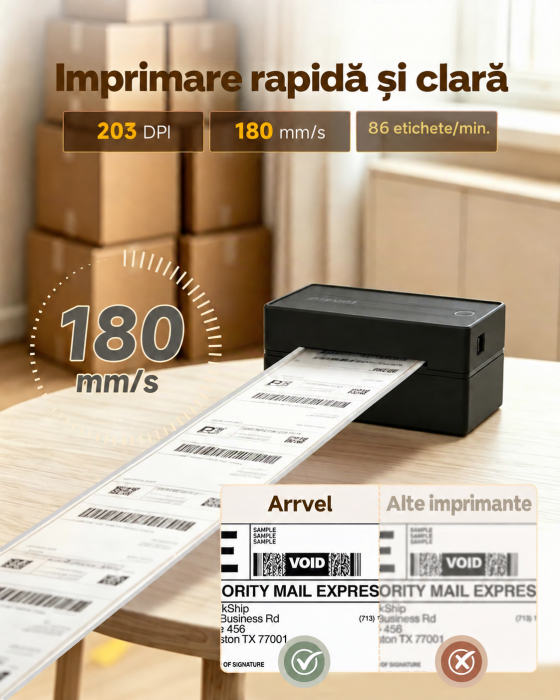 Imprimanta Termica AWB 4x6, Bluetooth, USB, 203 DPI, 180 mm/s [4]