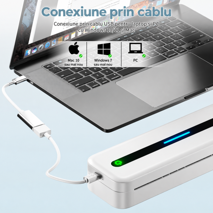 Phomemo M832 – Imprimanta portabila wireless A4, autocolante si etichete, alb. [4]