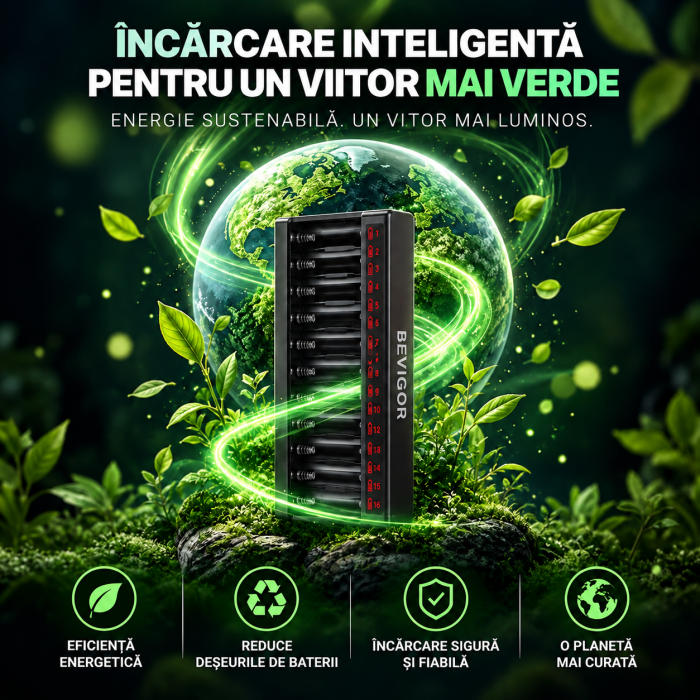 Incarcator Inteligent 16 Acumulatori AA/AAA, USB-C QC3.0 [5]