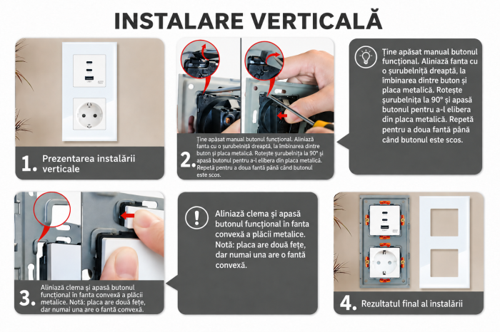 AM299 - Priza Duala cu Incarcare Rapida 65W GaN, 2x USB-C + USB-A, Schuko 16A, Rama Sticla, Alb, Fast Charge Laptop si Telefon [7]