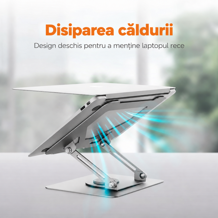 Suport Laptop 11-17 inch, Rotativ 360°, Reglabil, Pliabil, 5 kg [3]