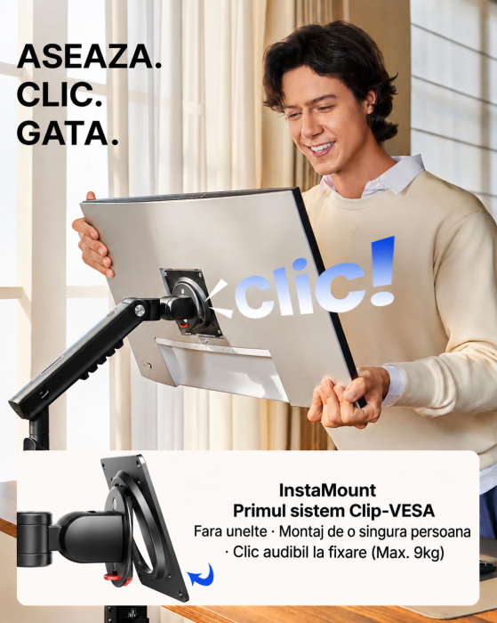 Suport Monitor FlowLift Pro 13-32 inch, 9 kg, VESA 75/100 [5]