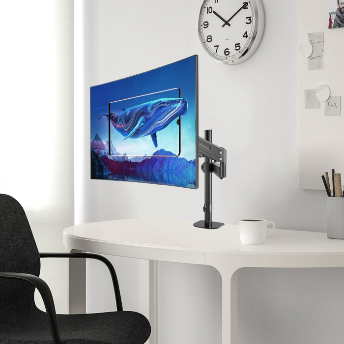 Suport Monitor Reglabil cu Brat pe Gaz, 13–32 Inch, 360°, Inclinare 90°, VESA 75/100, Montaj Birou, 6 kg [5]