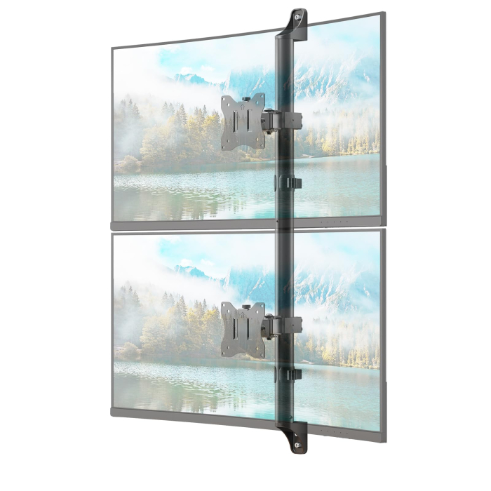 Suport pentru 2 Monitoare 17–32 Inch, de prins in perete, suport vertical monitoare orizontal, suport monitor multifunctional, reglabil pe Inaltime, Rotire 360°, Inclinare, VESA 75/100, 9 kg/Brat [1]