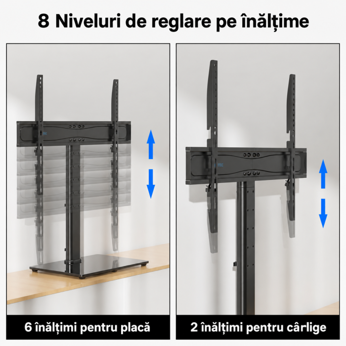 Suport TV Bontec® 26–65 inch – plat si curbat, VESA 600x400, multifunctional. [5]
