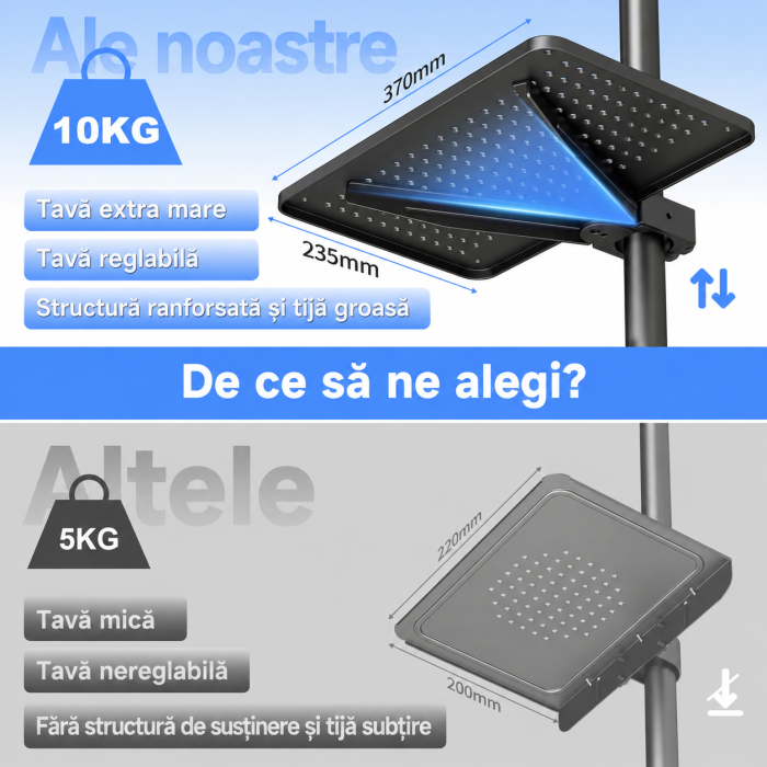 AM273 - Suport pentru televizor, stand TV 21-60 inch cu roti 360°, suporta greutate pana la 35 kg, VESA pana la 400 x 400 mm, inaltime ajustabila, bucatarie, living, dormitor, sala de sedinte, multifu [3]