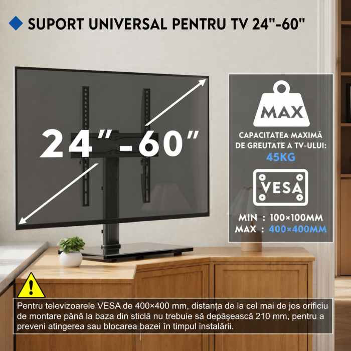 Suport TV pentru comoda Bontec® 24-60 inch [3]