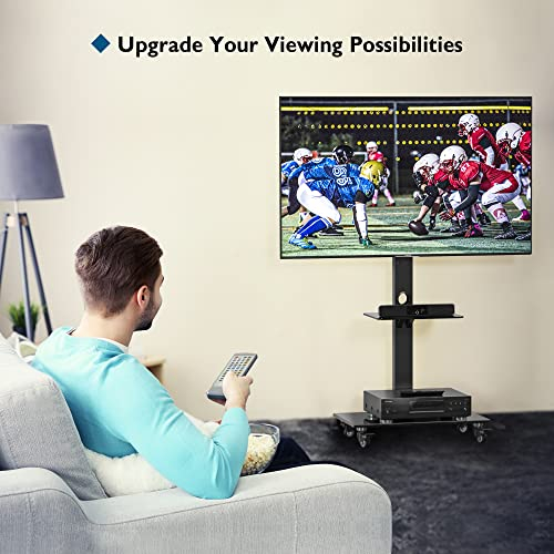 Suport TV cu stand Bontec® pentru televizor plat si curbat 30–70 inch, cu roti 360°, 40 kg, VESA 600x400, inaltime ajustabila, multifunctional. [6]