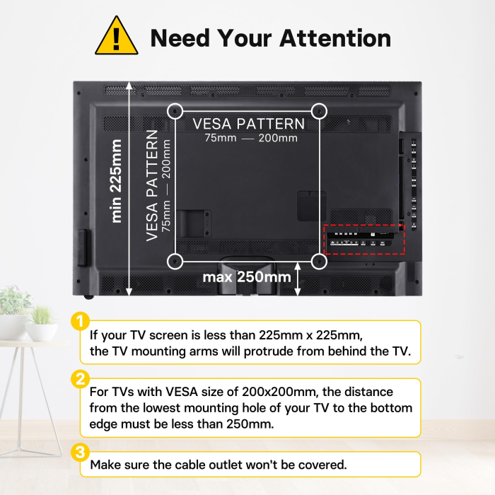 Suport TV de birou Bontec® 17–43 inch, VESA până la 200x200, rotire ±50°, 3 niveluri reglare înălțime, bază sticlă securizată, până la 45 kg, negru. [6]