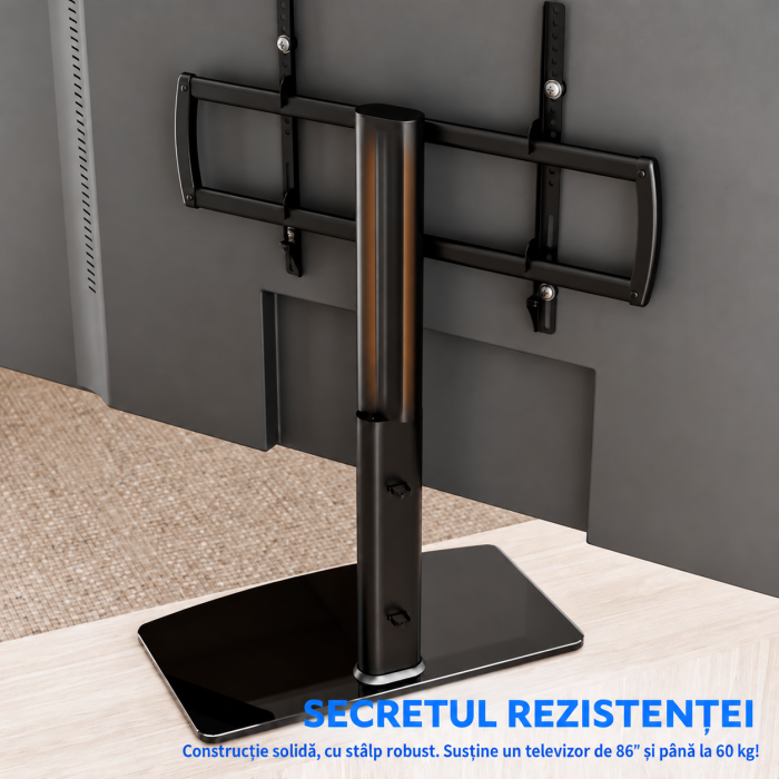 Suport TV de Masa 40-86 inch, Rotire 110°, 60 kg, VESA 600x400 [3]